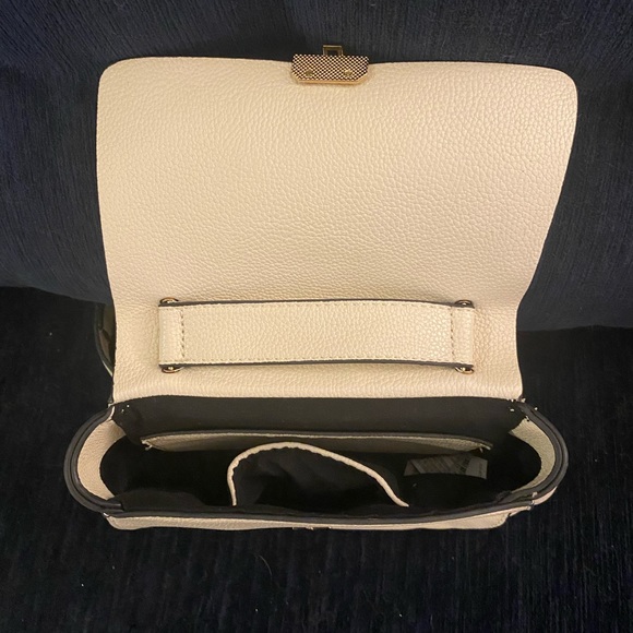 White Leather with Black Seams & Gold Hardware Bag - Picture 2 of 3